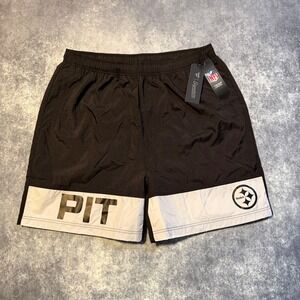 Fanatics Signature Pittsburgh Steelers NFL Mens XL Black Nylon Mesh Lined Shorts